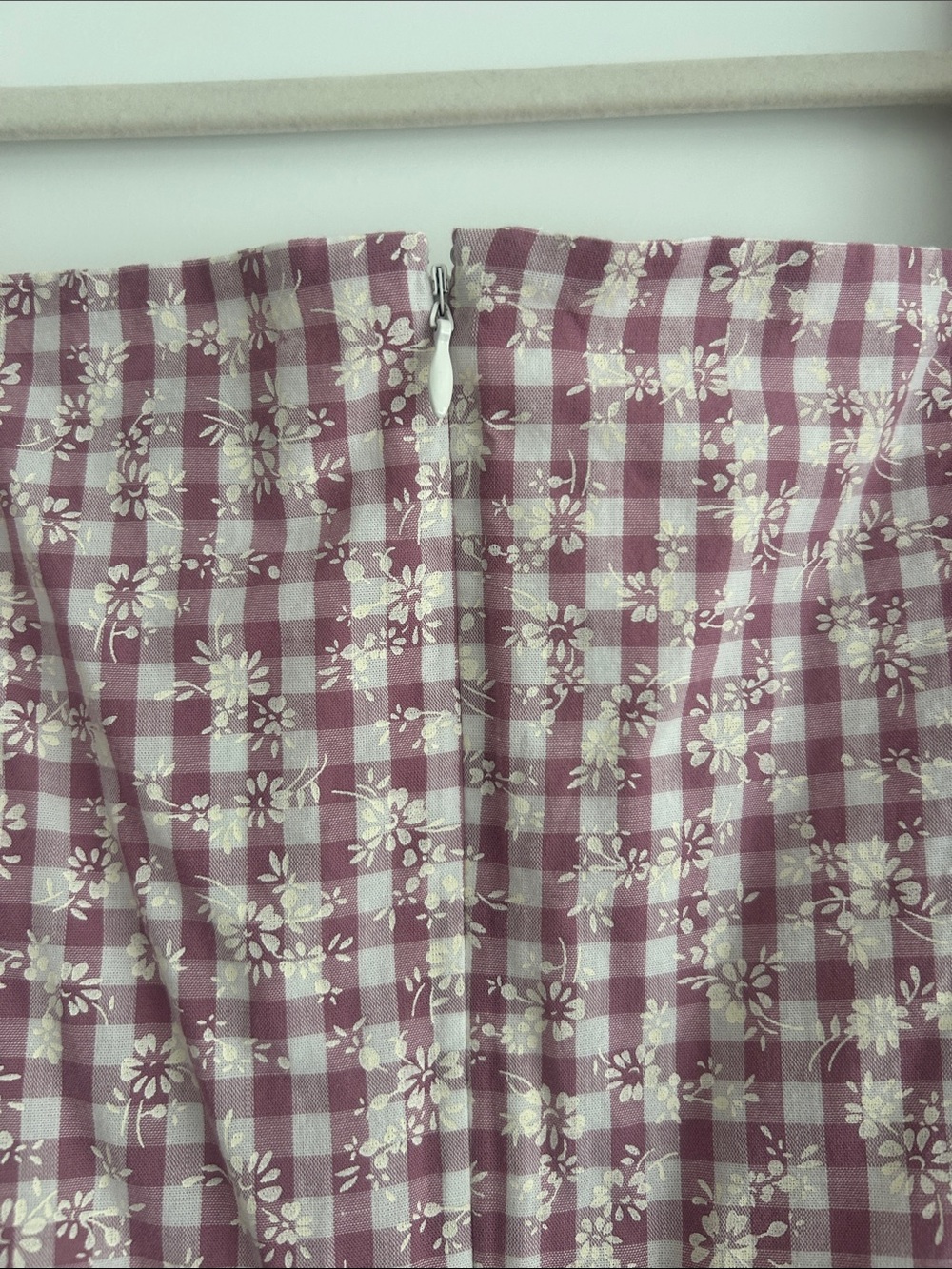 LOFT Mauve Pink Gingham Puff Sleeve Dress sz 12 - Picture 3 of 4
